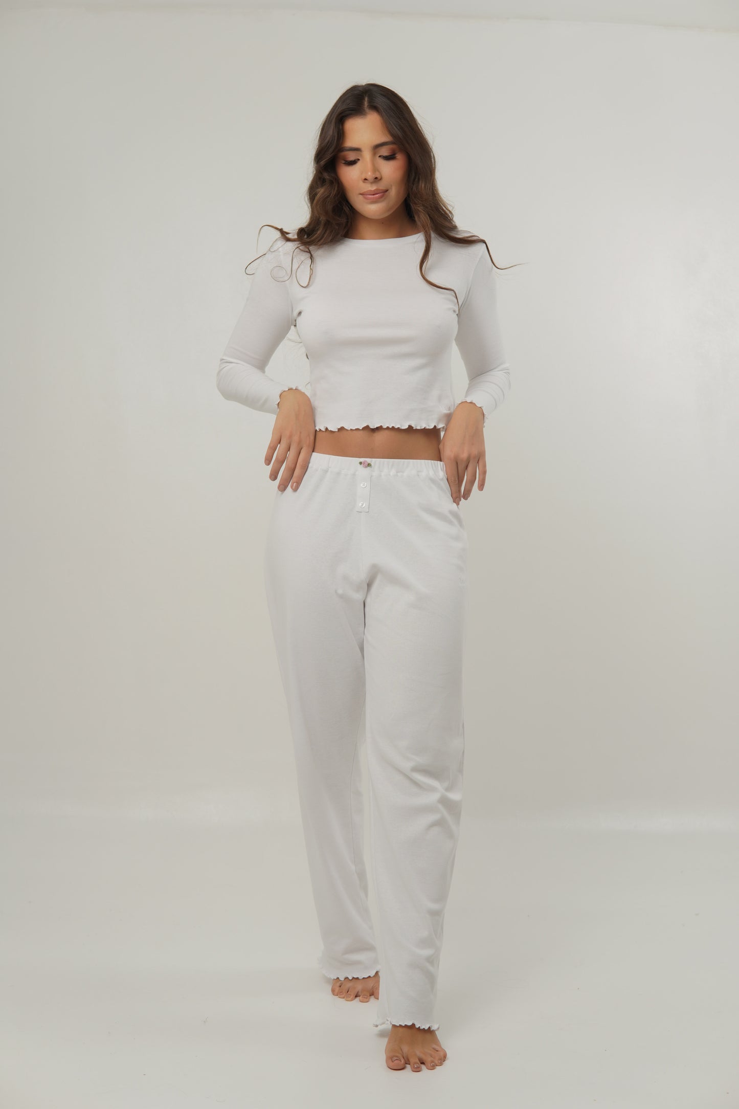 Conjunto Pant y Camiseta manga larga Blanco