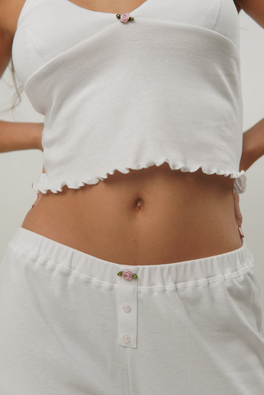 Conjunto Pant y Tee Blanco