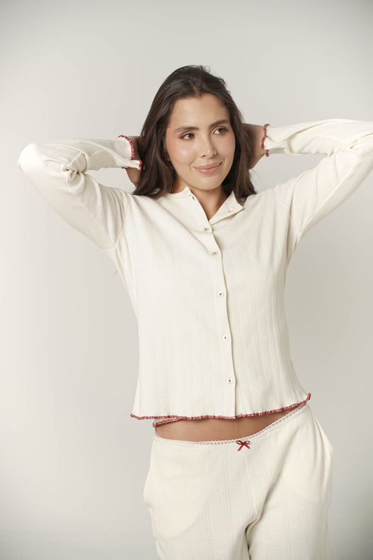 Daily Note Cardigan - Pointelle