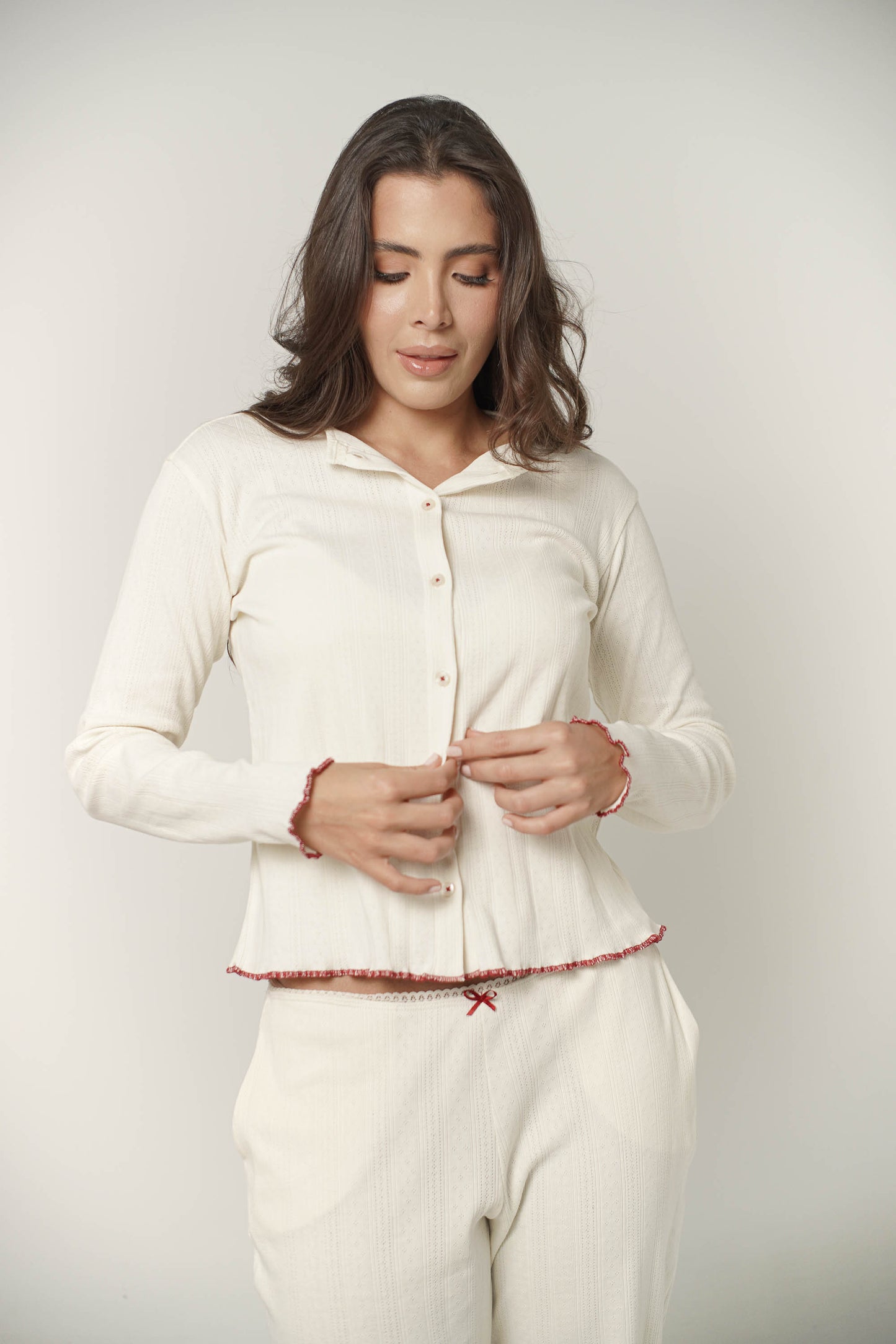 Daily Note Cardigan - Pointelle