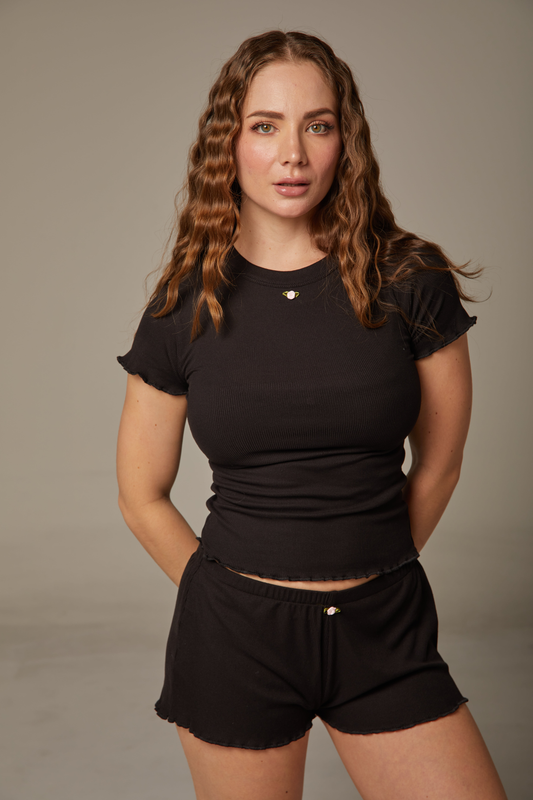 Wonder Set - Short + T-shirt Negro