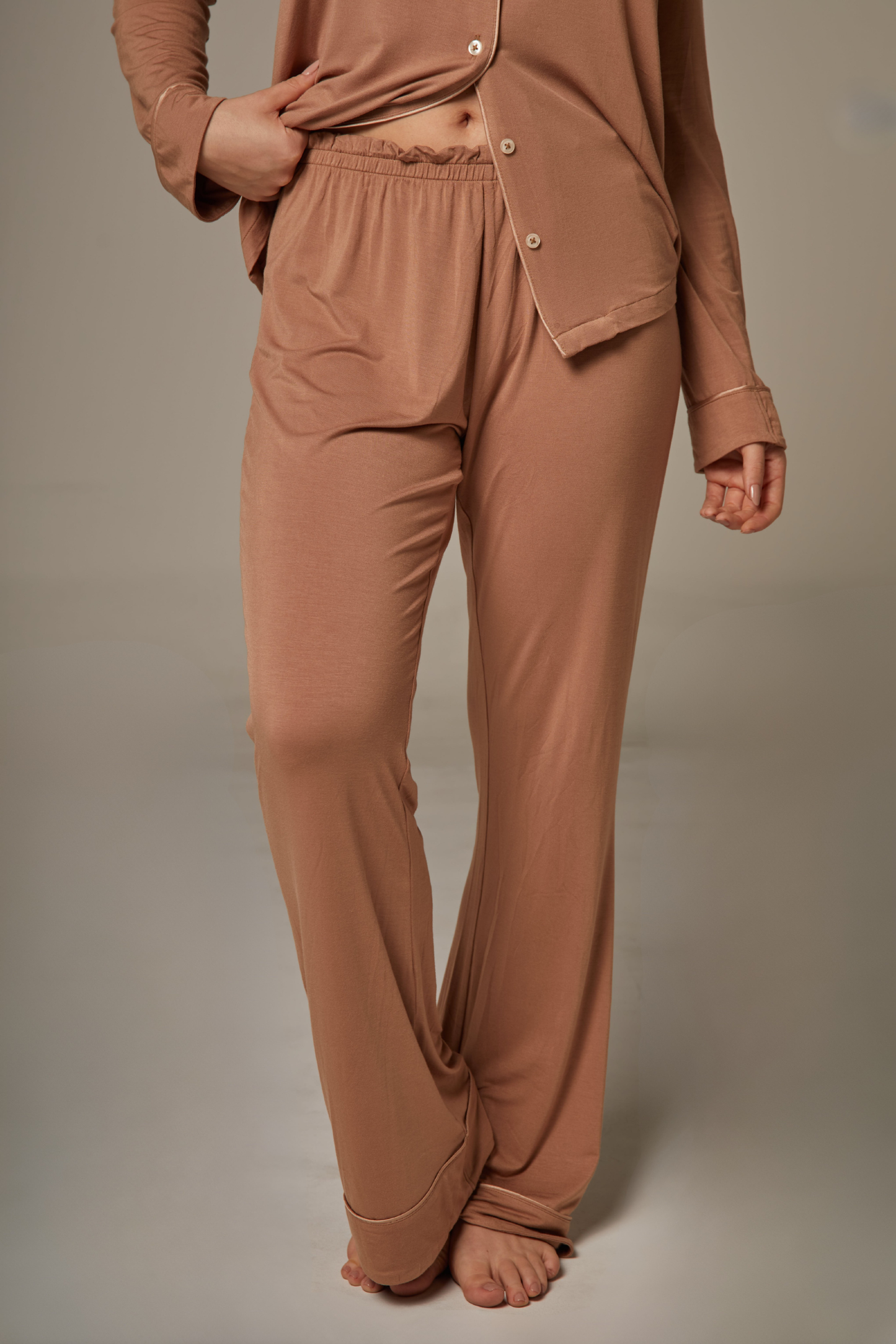 The Glow up Bianca Pj Pant Set - Nude
