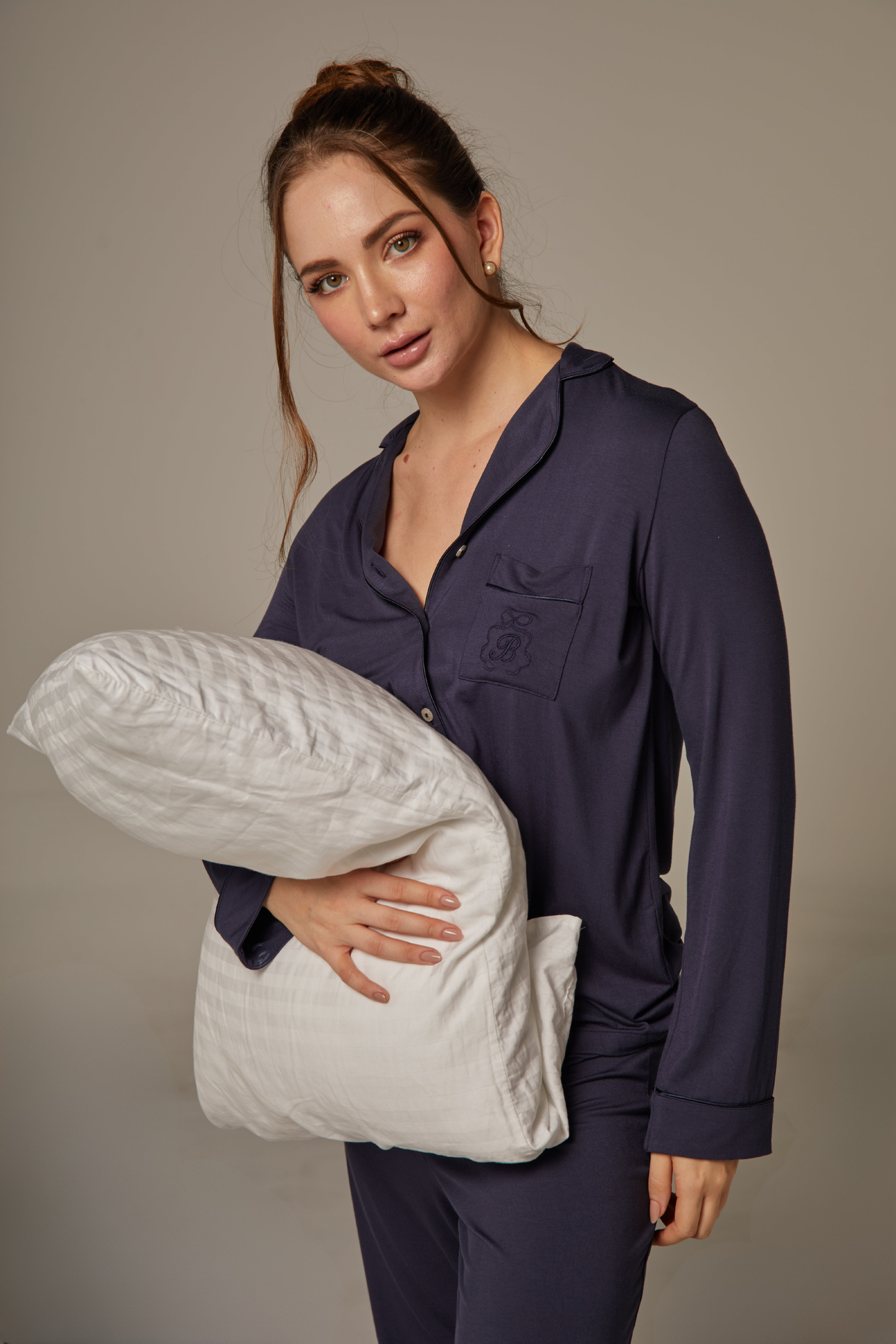 The Glow up Bianca Pj Pant Set - Azul