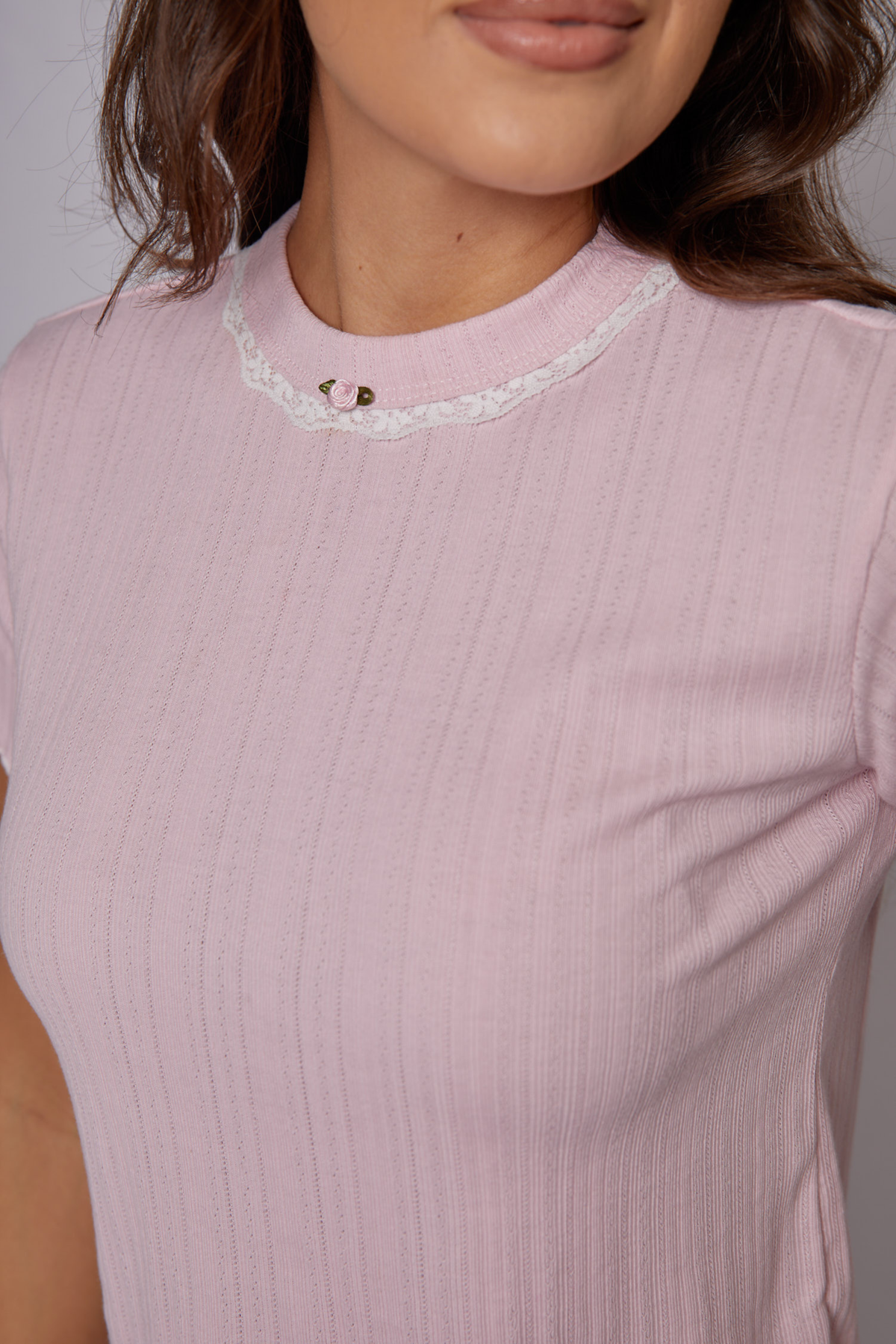Sweet Scape Tee Pant Set - in Pink