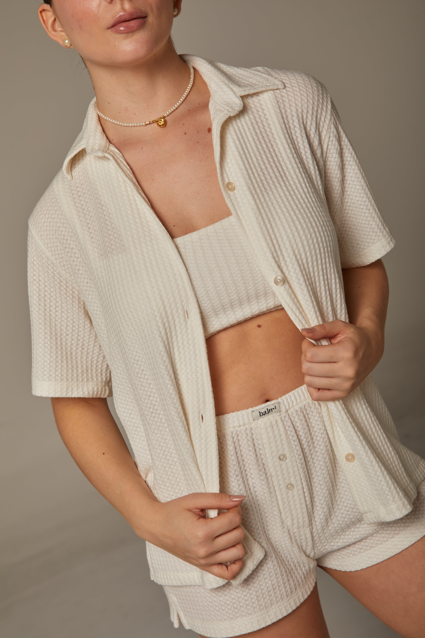 Waffle Show Set - Marfil