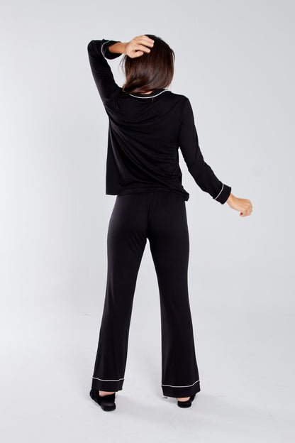 Pijama set de pantalón Bianca Negro