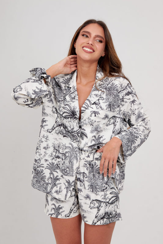 Camisa Satín manga larga Wild