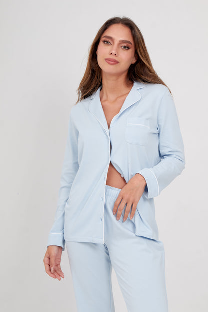 Pijama set de pantalón Bianca Azul