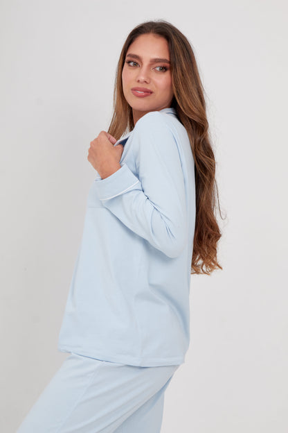 Pijama set de pantalón Bianca Azul