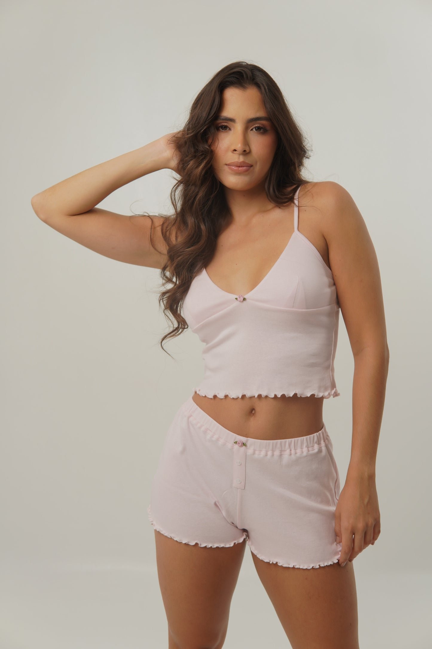 Conjunto Short y Lovely Garden Tee Rosado