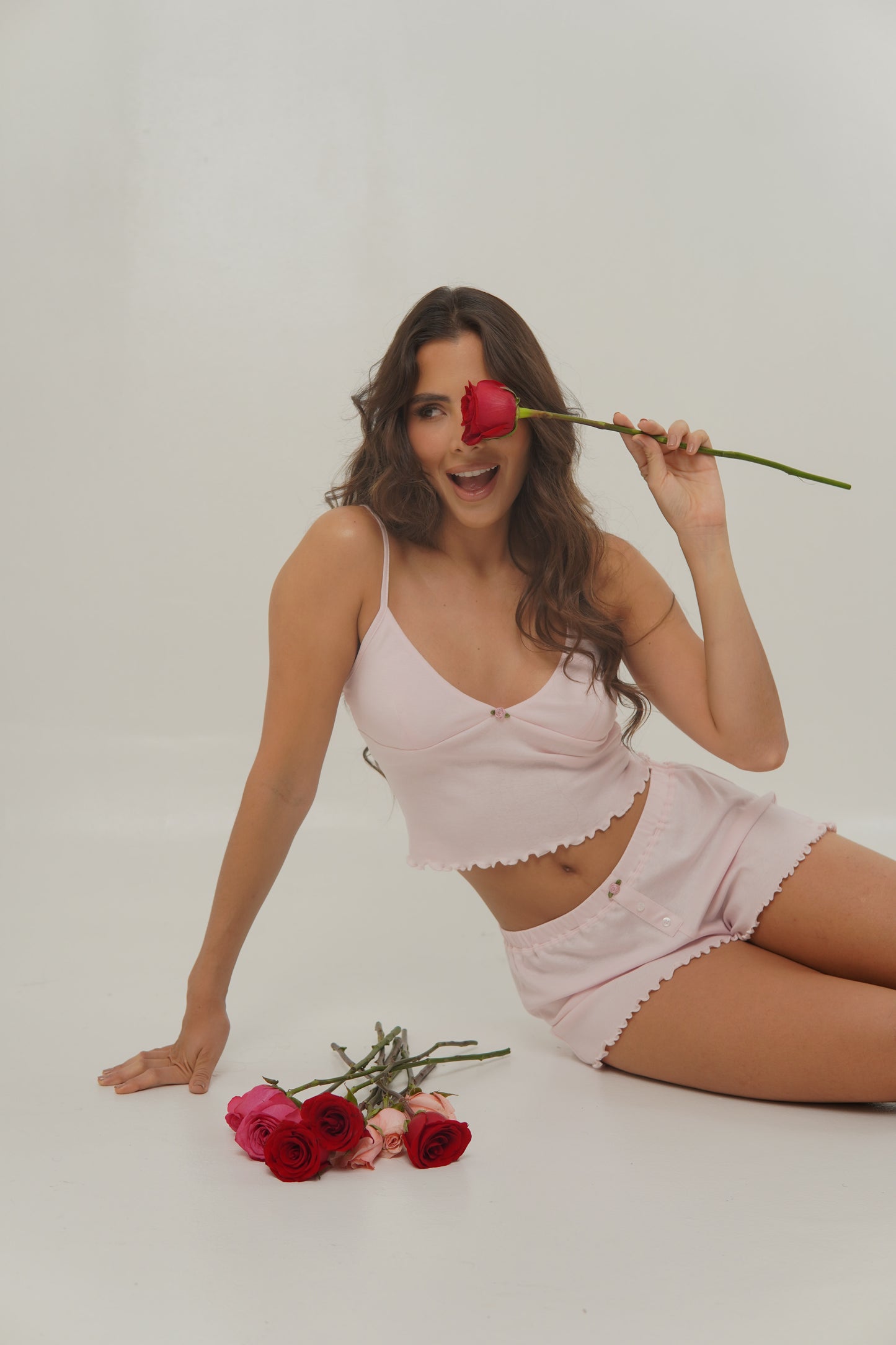 Conjunto Short y Lovely Garden Tee Rosado