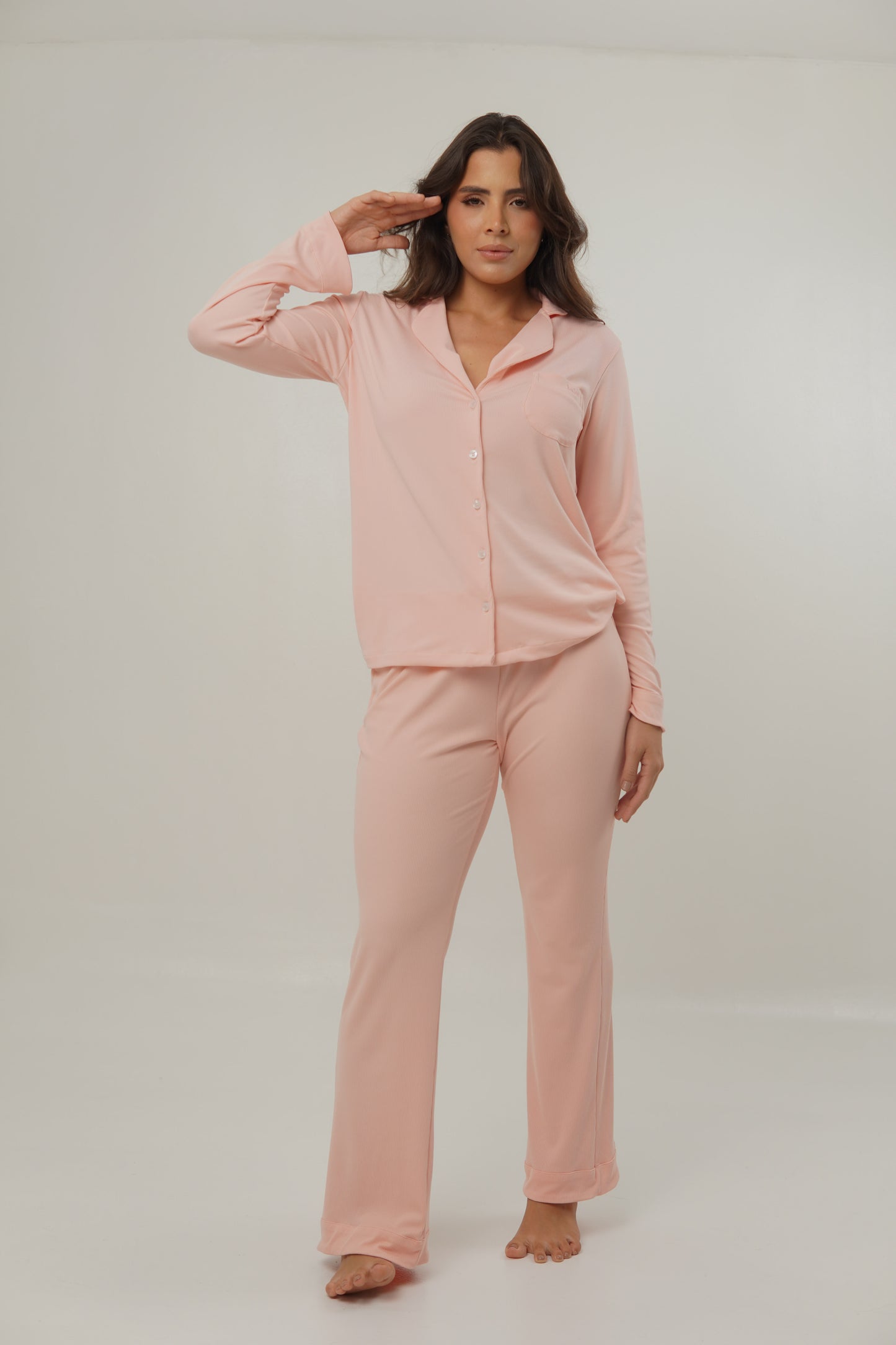 Set RIB Pj Pant Bianca Rosa