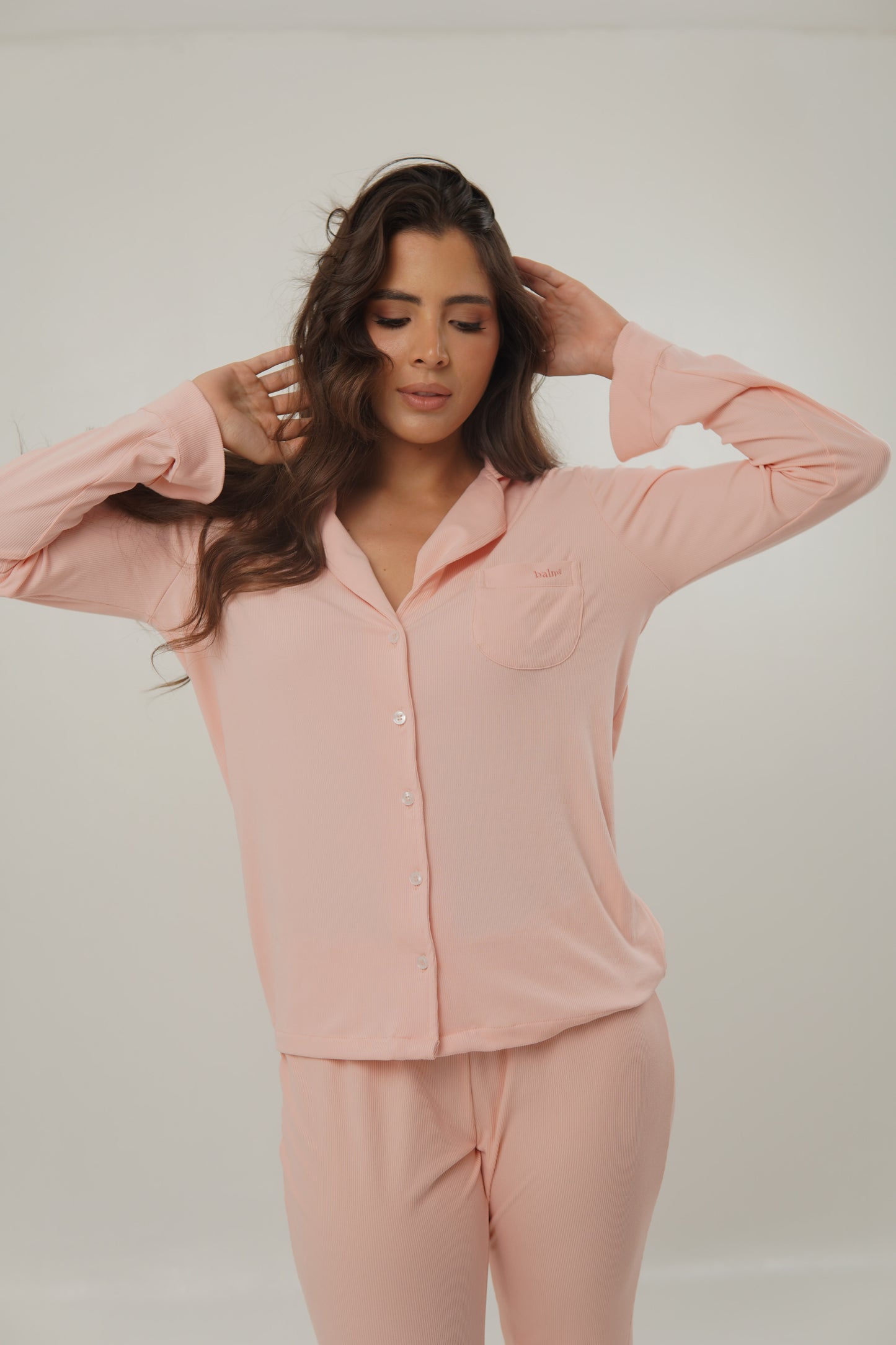 Set RIB Pj Pant Bianca Rosa