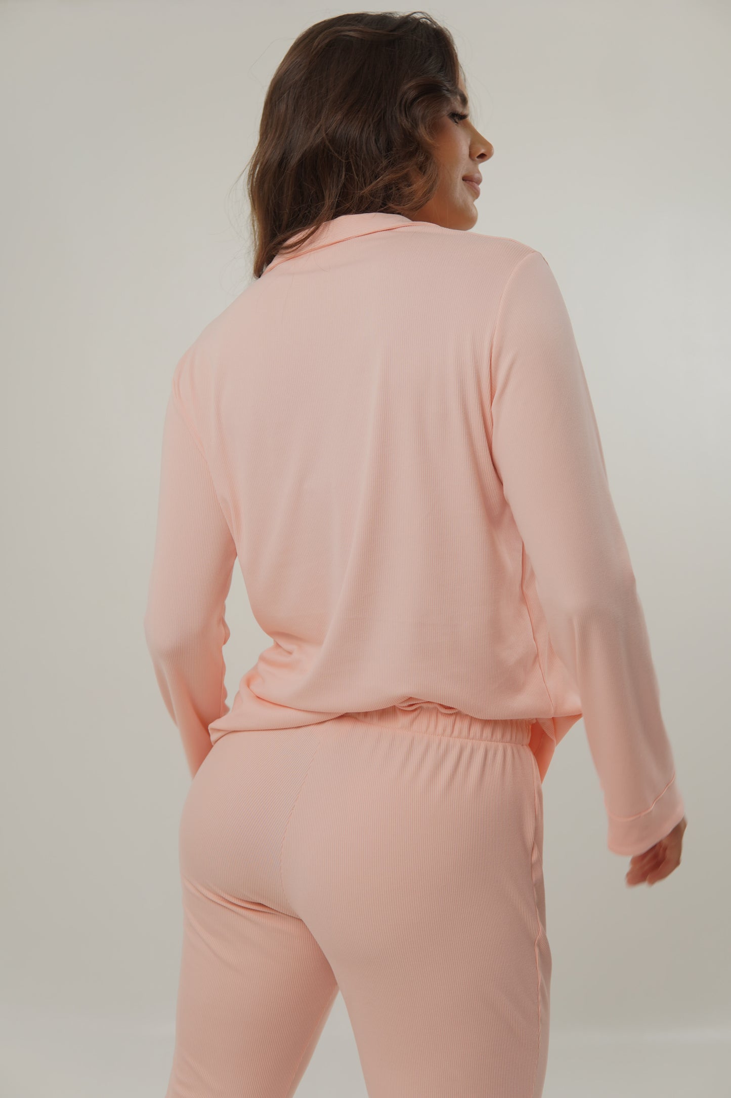 Set RIB Pj Pant Bianca Rosa
