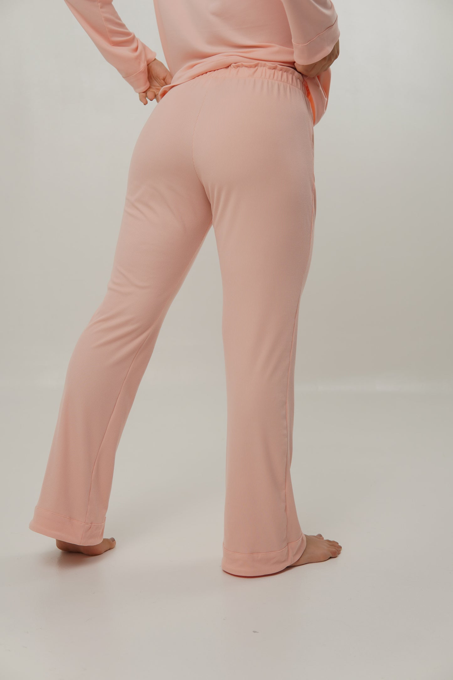 Set RIB Pj Pant Bianca Rosa