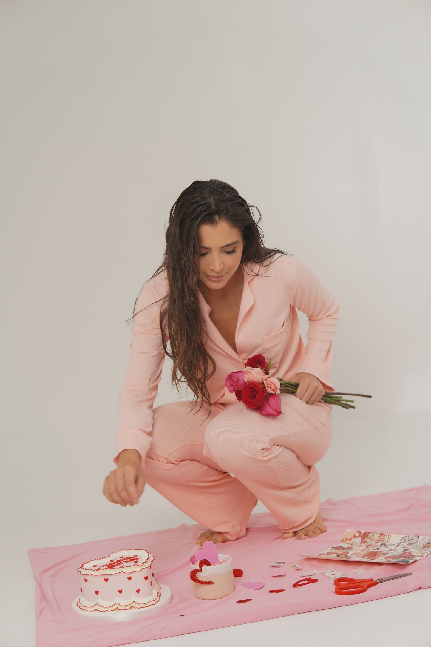 Set RIB Pj Pant Bianca Rosa