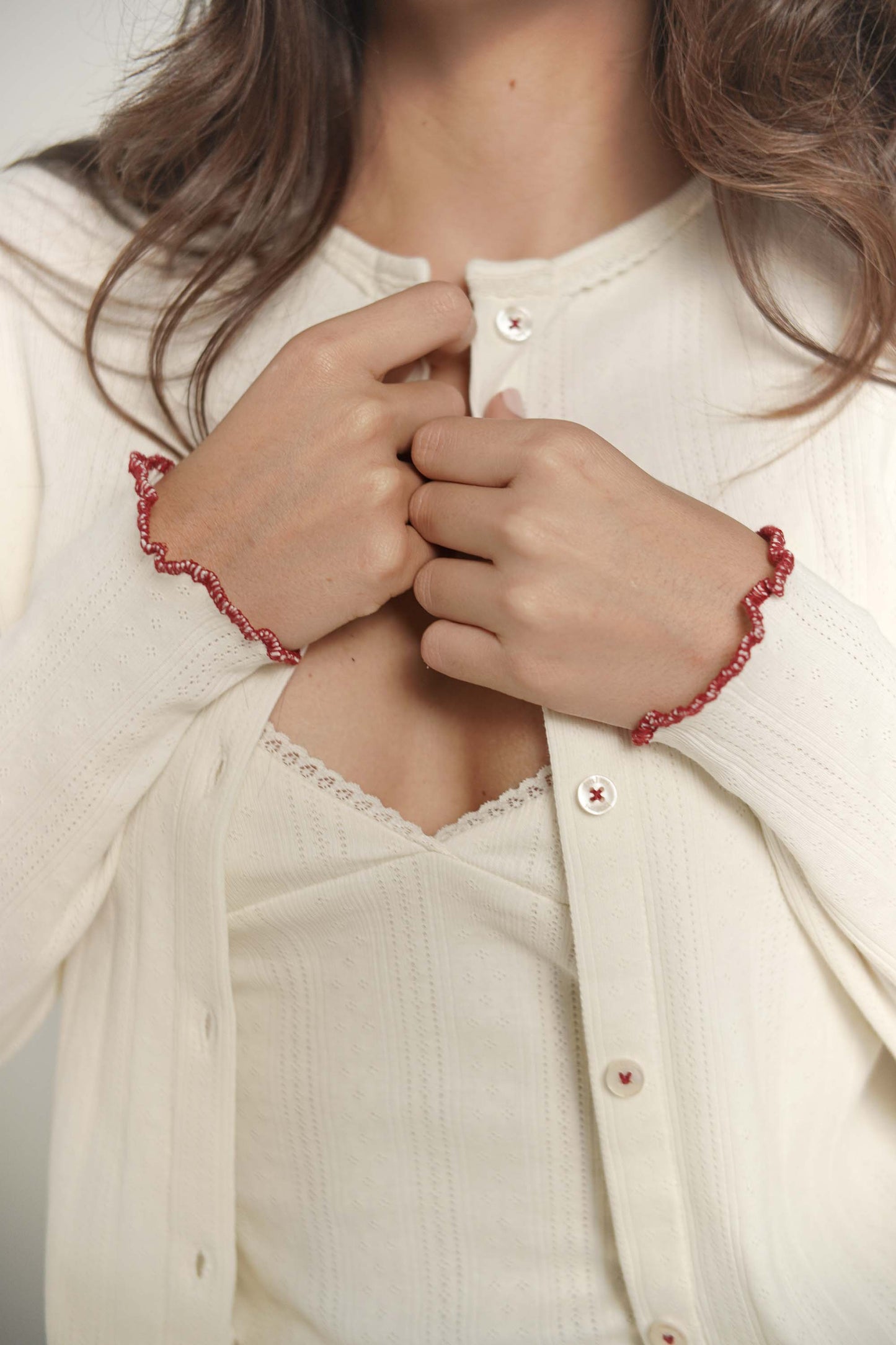 Daily Note Cardigan - Pointelle